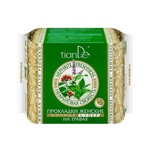 Tiande Nephrite Freshness Herb Night Sanitary Pads, Super, 10pcs