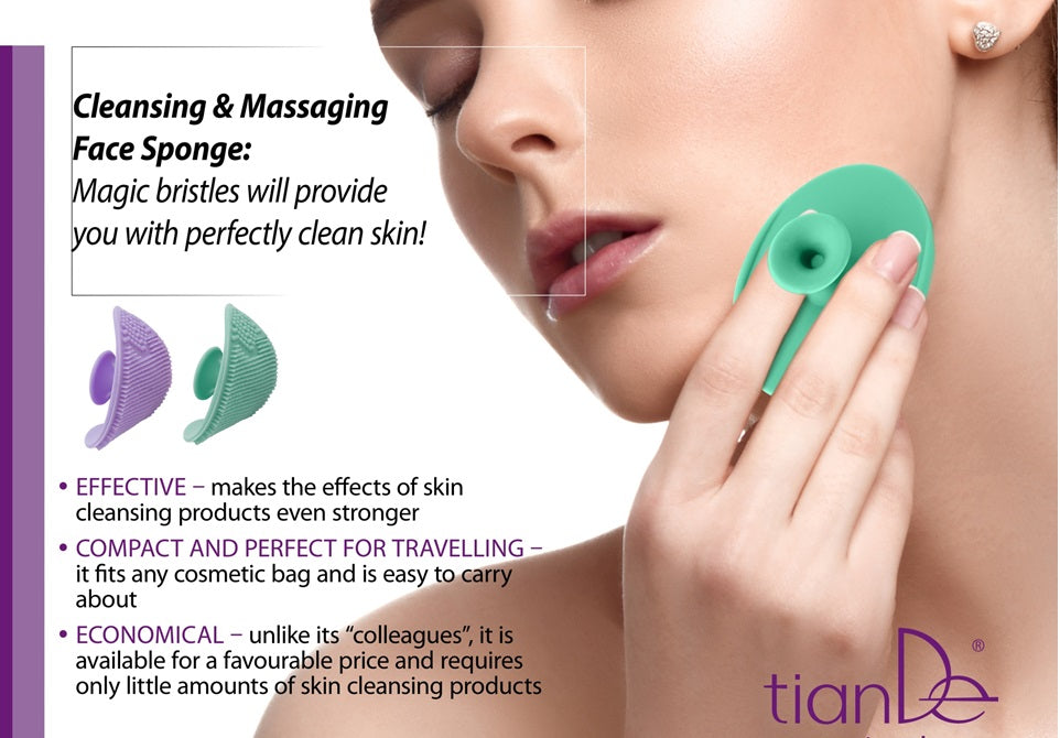 TianDe Cleansing & Massaging Face Sponge,1pc